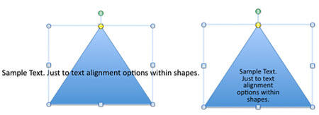 Text within the shape when not wrapped and same shape with text wrapped Text within the shape when not wrapped and same shape with text wrapped
