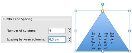 Text divided into columns with spacing Text divided into columns with spacing