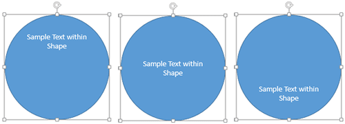 Text alignment changed to Top, Middle, and Bottom