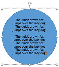 Text size reduced when more text was added