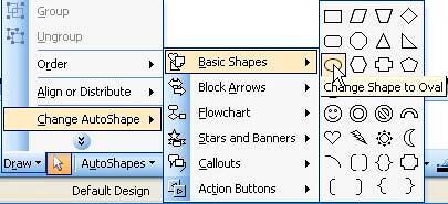 Choose AutoShape to change
