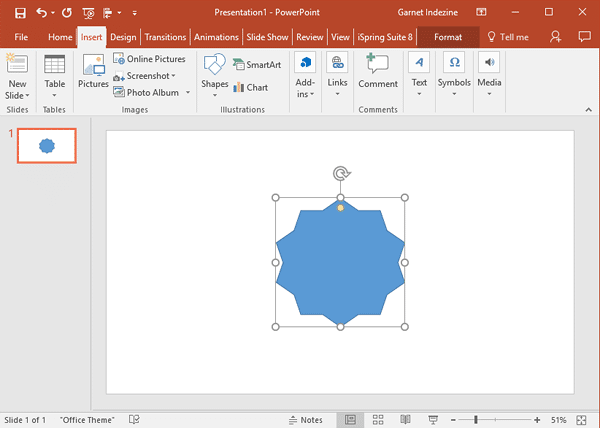 10-Point Star Shape selected