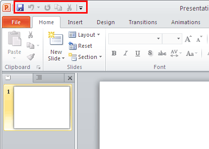 QAT above the Ribbon