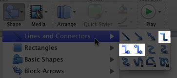 Elbow Connectors within the Lines and Connectors category Elbow Connectors within the Lines and Connectors category