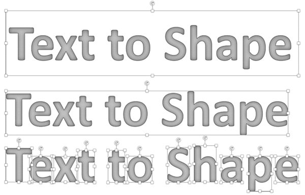 Intersect or Fragment your text to make shapes