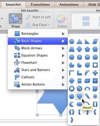 Shape gallery within Edit SmartArt group