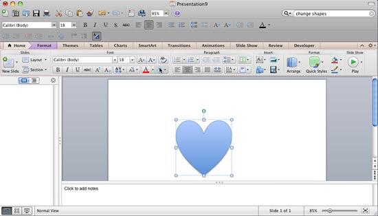 Star shape changed to a Heart shape
