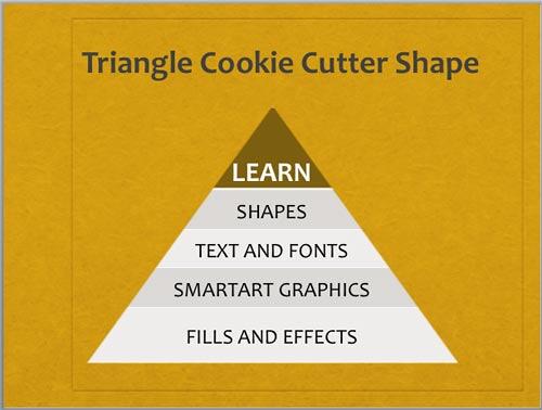 Triangle Cookie Cutter shape with a new Theme applied