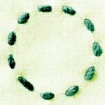 Embroidered dashed line