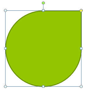 Teardrop shape inserted on slide