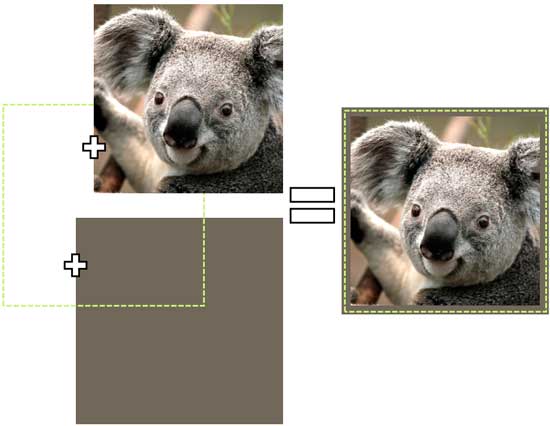 A picture within a dashed border, that's placed again within another shape