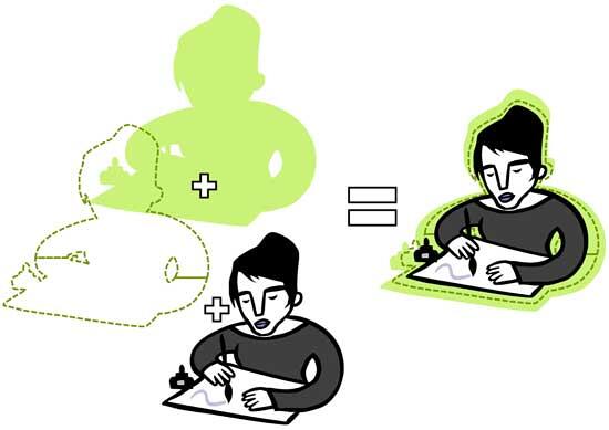 You can also use the dashed border trick with vector objects