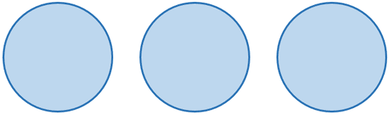 Three circles with same attributes