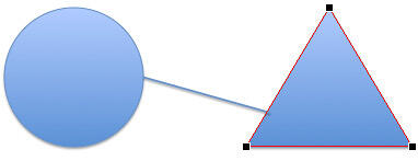 Triangle showing three vertexes on its corners