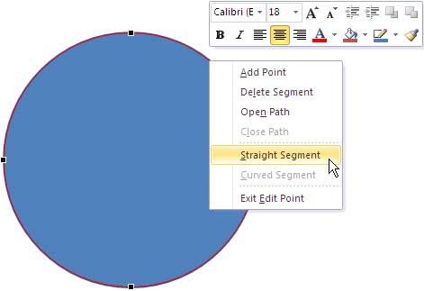 Straight Segment option Selected