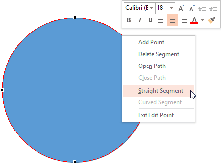 Straight Segment option Selected Straight Segment option Selected