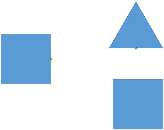 Connector attached to another shape