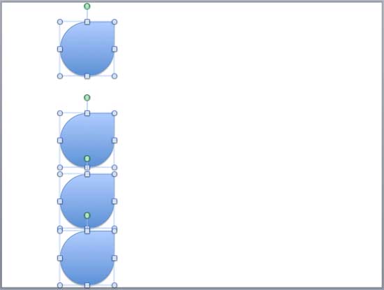 Shapes selected for vertical distribution