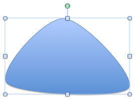 A curved edged triangle drawn with the curve shape tool
