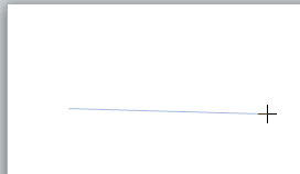 Straight line created with freeform