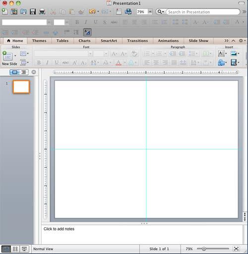 Guides and rulers visible on the slide