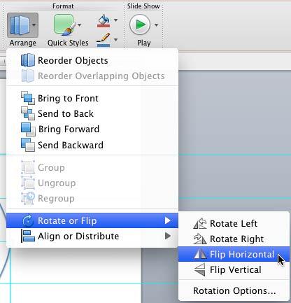 Flip Horizontal option selected