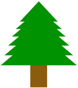 Conifer tree drawn using rectangle and triangle shapes Conifer tree drawn using rectangle and triangle shapes