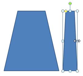 Resize the trapezoid shape to make it thin Resize the trapezoid shape to make it thin