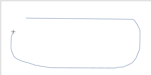 Shape being drawn with the Freeform line tool Shape being drawn with the Freeform line tool