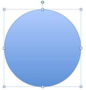 Circle shape placed on the slide