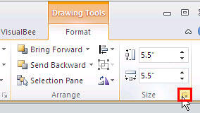 Click the dialog launcher arrow to summon the Format Shape dialog box