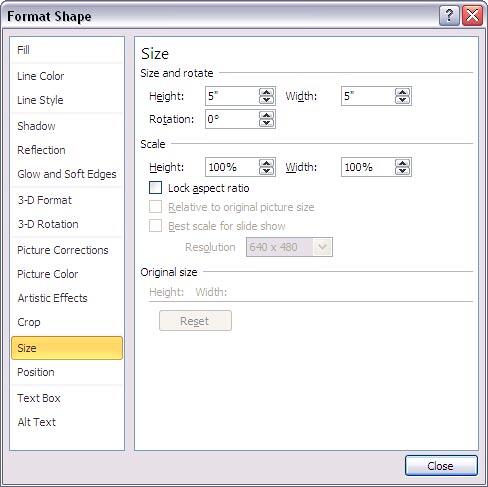 Format Shape dialog box