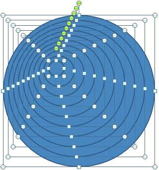 All the circle shapes are selected