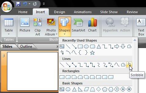 Scribble line selected Scribble line selected