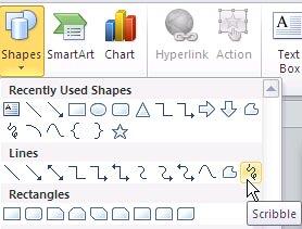 Scribble line selected