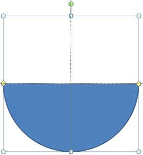 Semi-circle drawn using Pie shape