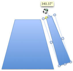 Trapezoid being rotated to form the side portion of the bag