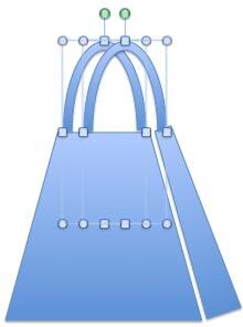 Handles selected to adjust their position