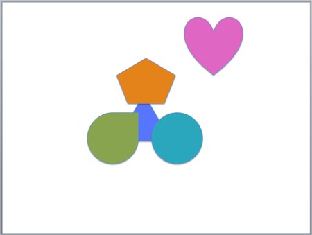 Shapes on a slide Shapes on a slide