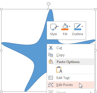 The right-click menu also provides the Edit Points option