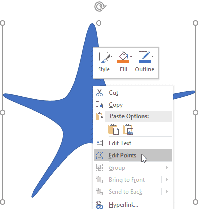 The right-click menu also provides the Edit Points option