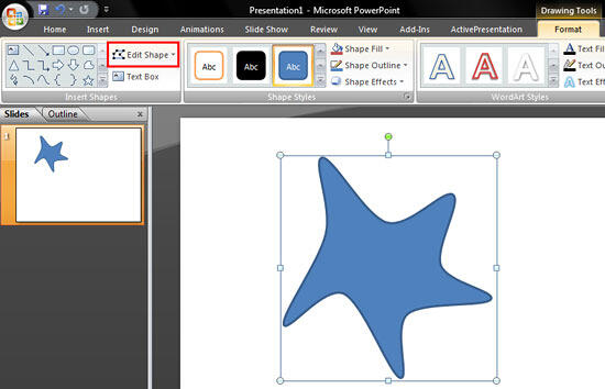 Drawing Tools Format tab of the Ribbon