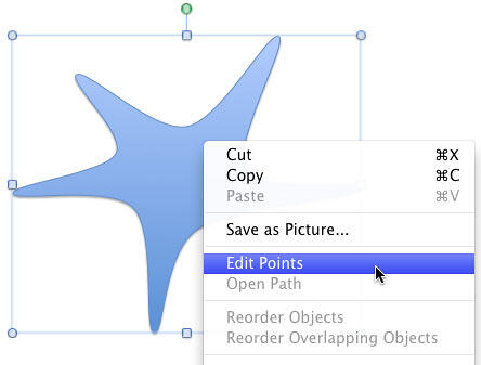 Edit Points option selected