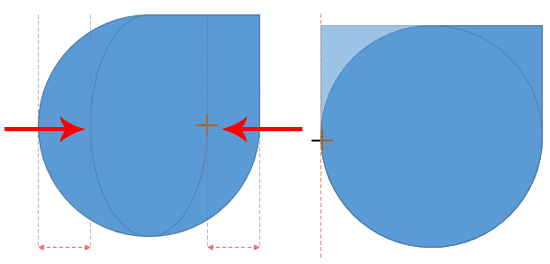 Hold the Ctrl key to flip the shape from the center Hold the Ctrl key to flip the shape from the center