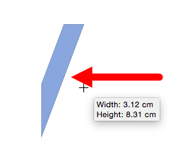 Drag towards the opposite side of the shape