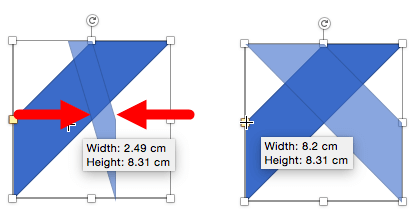 Hold the Ctrl key to flip the shape from the center