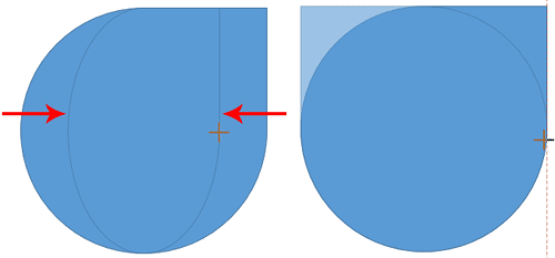 Hold the Ctrl key to flip the shape from the center