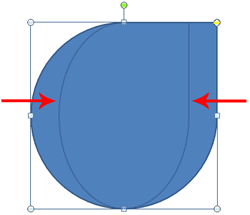 Hold the Ctrl key to flip the shape from the center