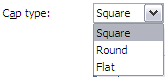 Cap type drop-down menu
