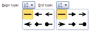 Begin and End arrowhead types